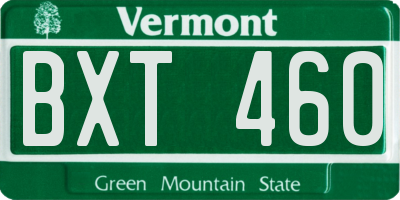 VT license plate BXT460