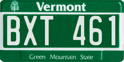 VT license plate BXT461