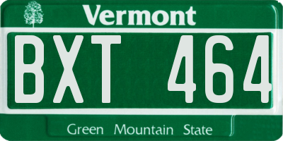 VT license plate BXT464
