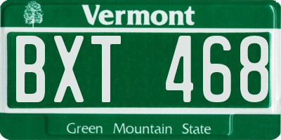 VT license plate BXT468