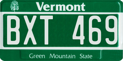 VT license plate BXT469