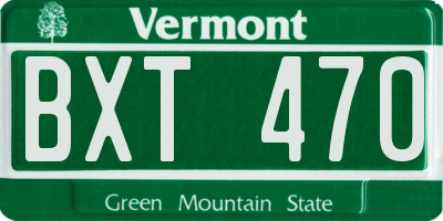 VT license plate BXT470