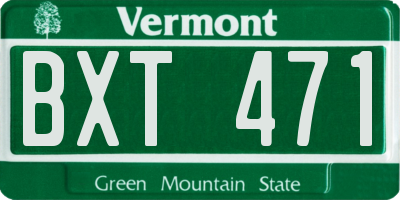 VT license plate BXT471