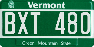 VT license plate BXT480