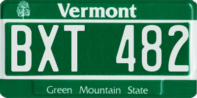 VT license plate BXT482