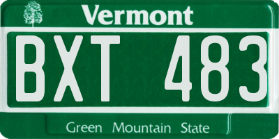 VT license plate BXT483