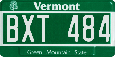 VT license plate BXT484