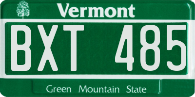VT license plate BXT485