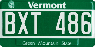 VT license plate BXT486