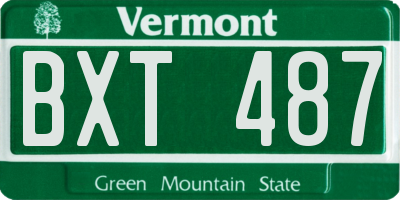 VT license plate BXT487