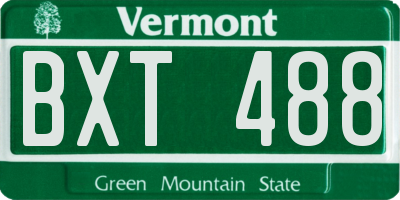 VT license plate BXT488