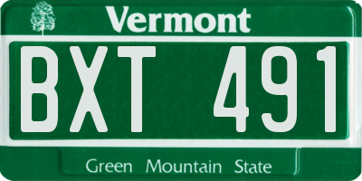 VT license plate BXT491