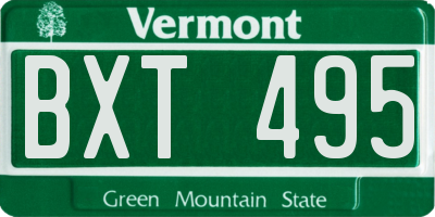 VT license plate BXT495