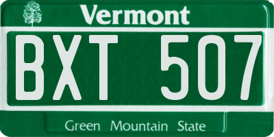 VT license plate BXT507
