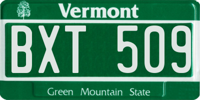 VT license plate BXT509