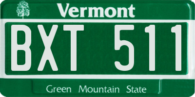 VT license plate BXT511