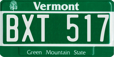 VT license plate BXT517