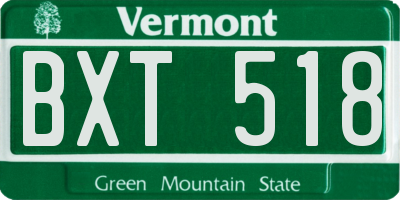 VT license plate BXT518