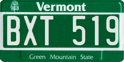 VT license plate BXT519
