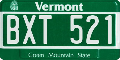 VT license plate BXT521