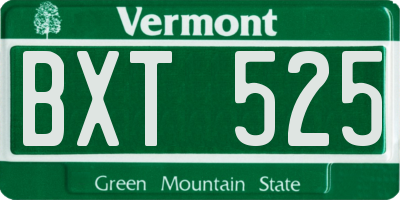 VT license plate BXT525