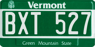 VT license plate BXT527