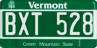 VT license plate BXT528