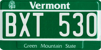 VT license plate BXT530