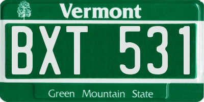 VT license plate BXT531