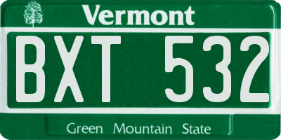 VT license plate BXT532