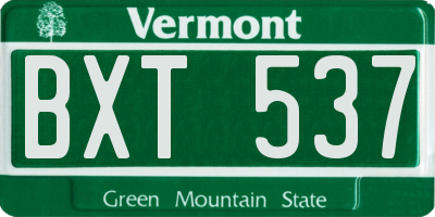 VT license plate BXT537
