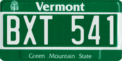 VT license plate BXT541