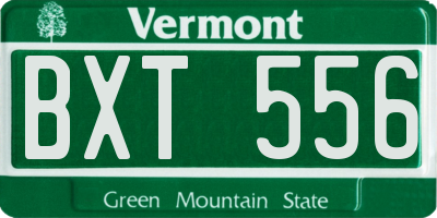 VT license plate BXT556