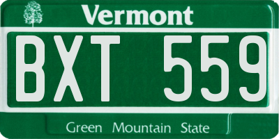 VT license plate BXT559