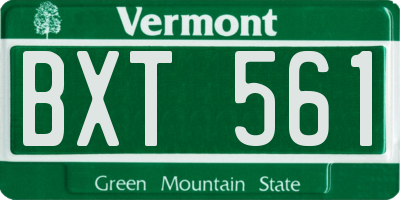 VT license plate BXT561