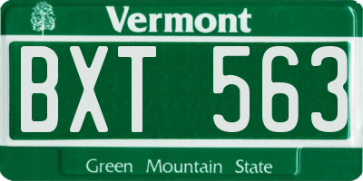VT license plate BXT563