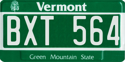 VT license plate BXT564