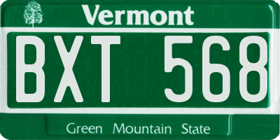 VT license plate BXT568
