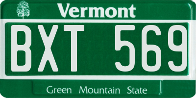 VT license plate BXT569