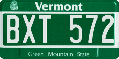 VT license plate BXT572