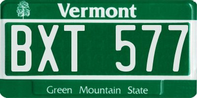 VT license plate BXT577