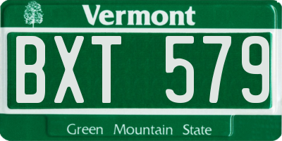 VT license plate BXT579