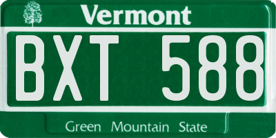 VT license plate BXT588