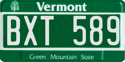 VT license plate BXT589