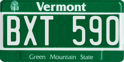 VT license plate BXT590