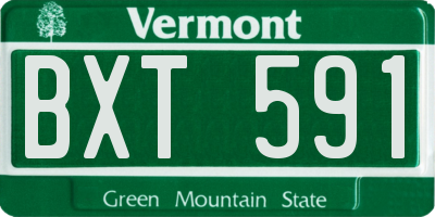 VT license plate BXT591