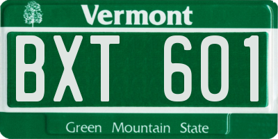 VT license plate BXT601