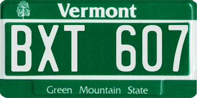 VT license plate BXT607