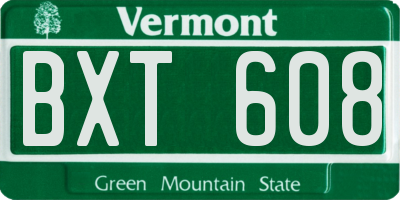 VT license plate BXT608