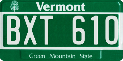VT license plate BXT610
